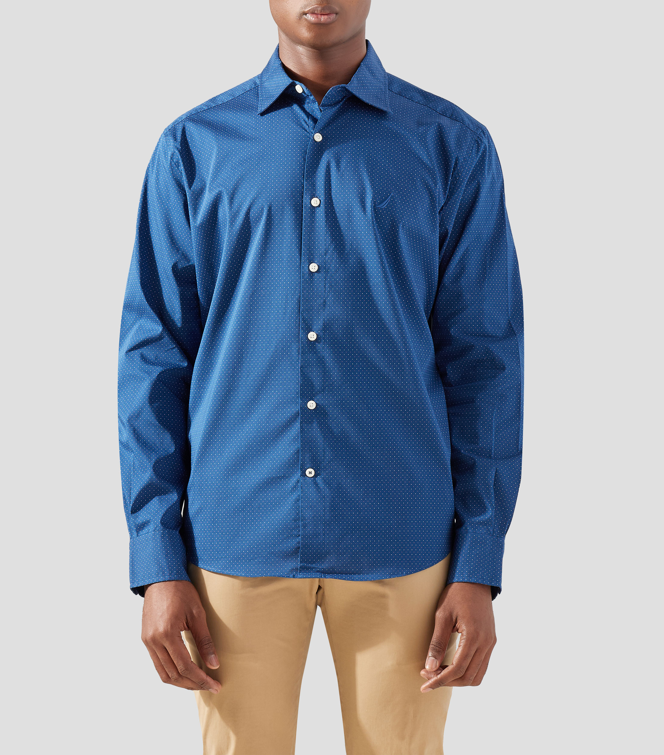 Camisa con polkadots manga larga Hombre